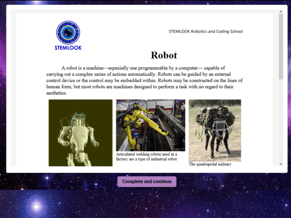 Online Robotics class Robot Engineers at STEMLOOK